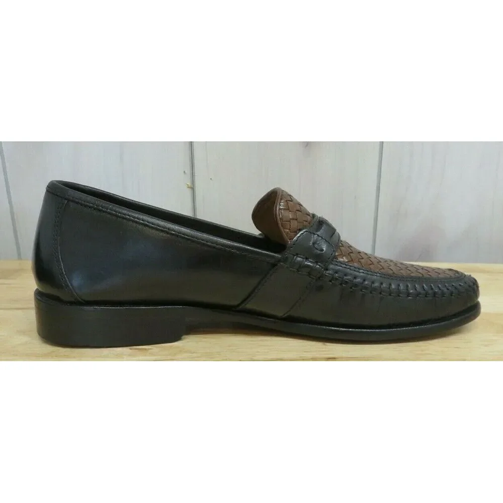 Mens Florsheim 12073 Woven Leather Dress Shoes Loafers Slip On Size‎ 9 D